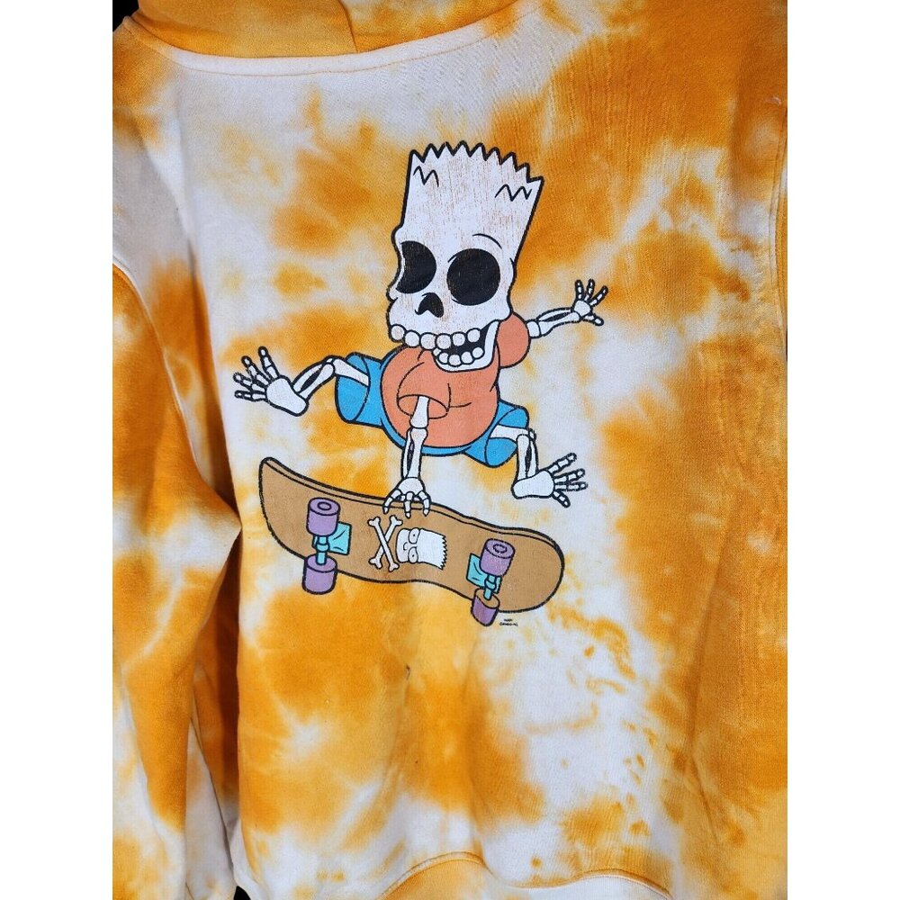 Vintage Mad Dog Simpsons Tie Dye Skeleton Skateboard Bart Simpson Soft Y2K XL